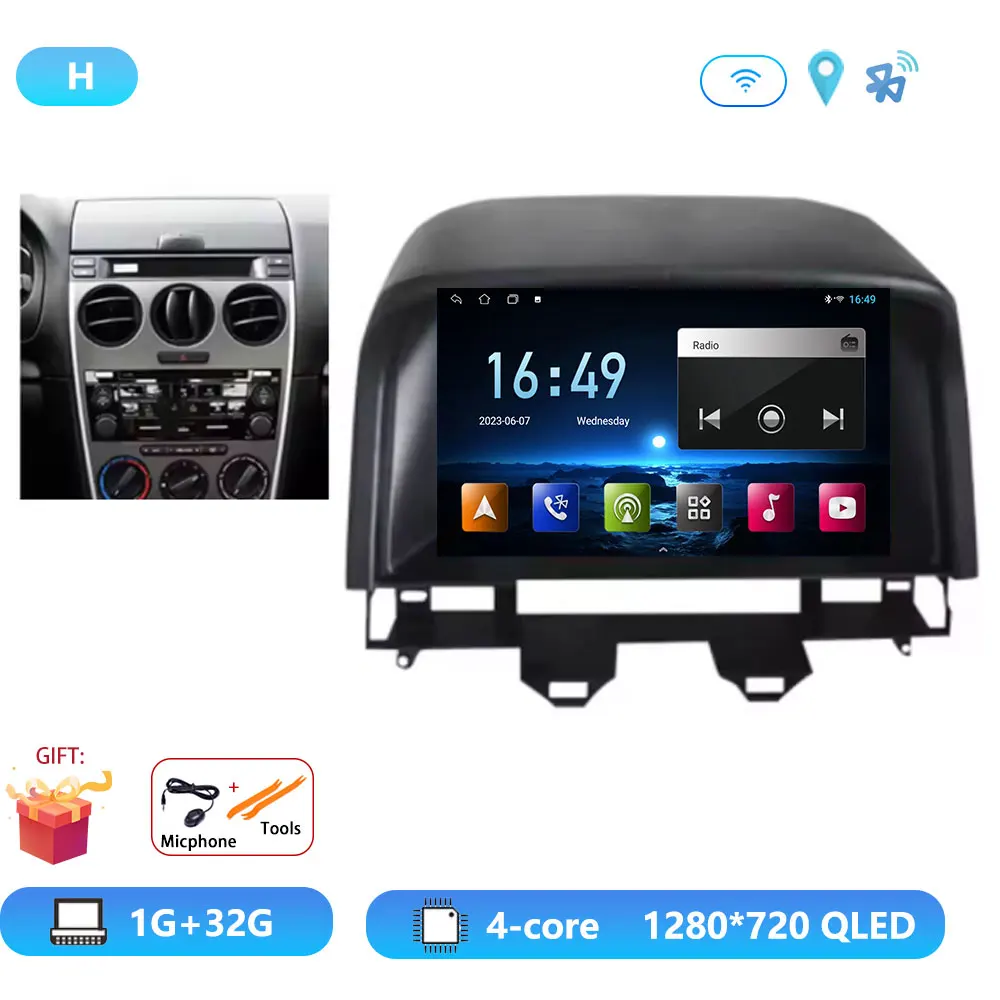 

Автомобильное радио для Mazda 6 2004-2015, GPS-навигатор, плеер, стерео, аудио, видео, аксессуары, авто Wi-Fi BT Carplay DSP Android 16