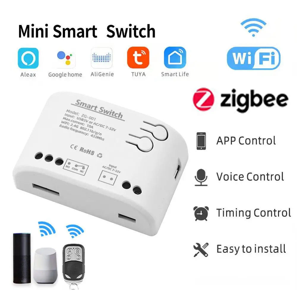 

Timer Relay Automation Universal Breaker Tuya 433 Light Switch 1ch Rf Smart Switch Remote Control Relay Interlock Smart Home