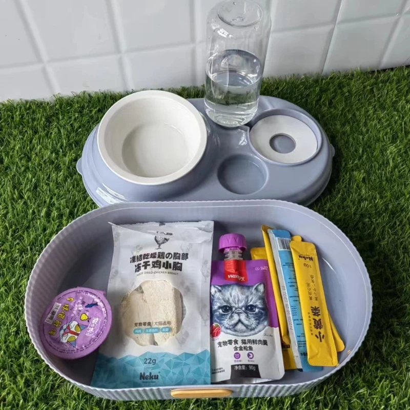 

Pet Feeder with Grain Storage Barrel Water Food Dispenser Automatic Dog Feeder Food Dispenser Convenient Safe Bowl Pet Suppliy