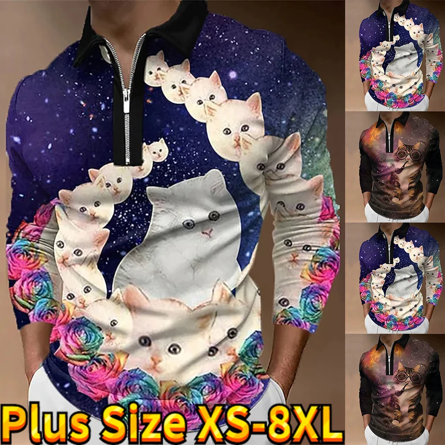 

Business Polo Shirts for Men Zipper Fashion Color Tops Yoga Tshirts Mens Long Sleeve T-shirts Turn Down Jogging Anti-wrinkle