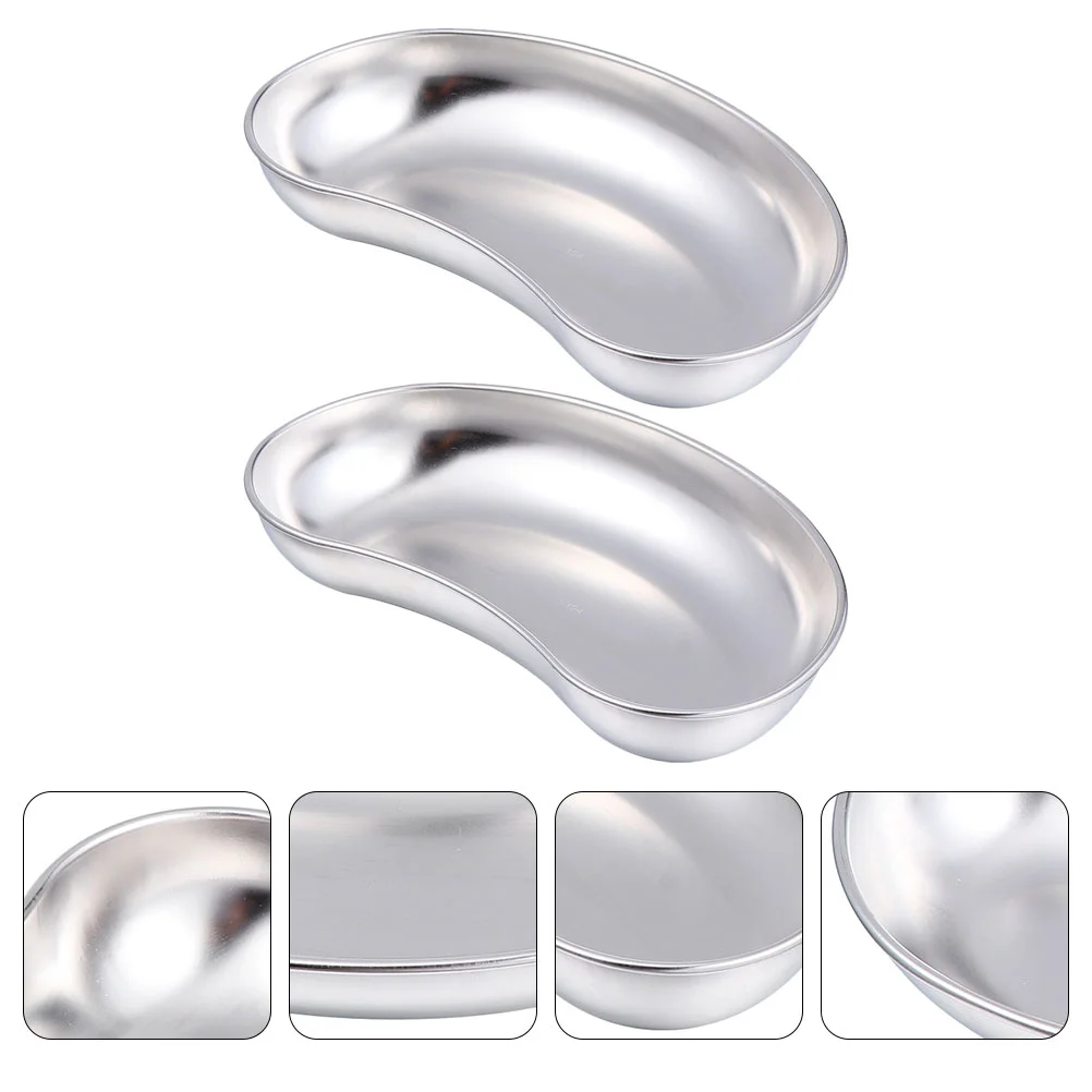 

2pcs Kidney Trays Professional Stainless Steel Premium Experiment Trays Emesis Basins for Clinic