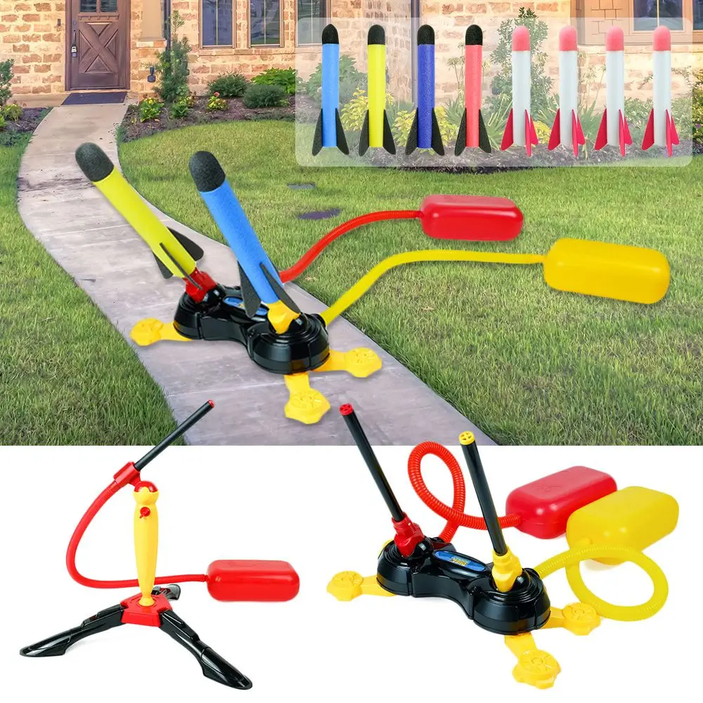 

2022 New Parent Child Interaction Family Game Eva Foam Air Rockets Soaring Rocket Foot Launcher Safety Sports Toys