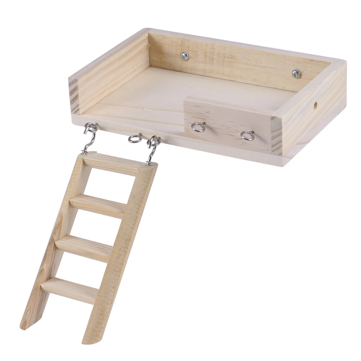 

2Pcs Wooden Hamster Crawling Ladder Funny Platform Toys Set for Small Pet (Ladder + Platform)