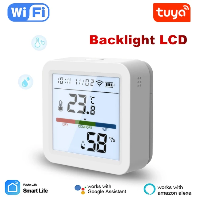 Tuya Smart WIFI Temperature And Humidity Sensor Indoor Hygrometer Thermometer With LCD Display Support Alexa Google Assistant 1