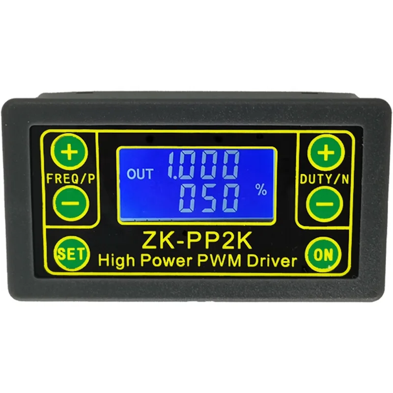 

ZK-PP2k Pwm Signal Generator 8a Driver Module For Motor/lamp Dual Mode Lcd Pwm Pulse Frequency Duty Cycle Adjustable Module