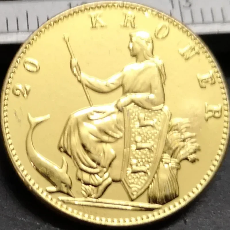 1873 Дания Золотая копия монеты Кристиана Икс 10 крон