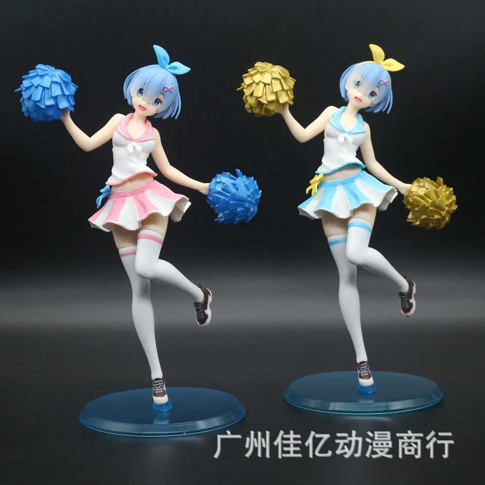 

Cheerleading Ram Rem Figure Anime Re:Life In A Different World From Zero Ram Rem PVC Collection Action Figure Model Toys Doll