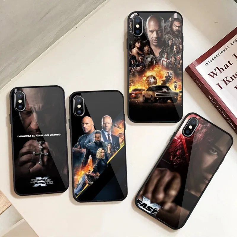 Смарт-чехол Форсаж для iPhone 14 13 12 11 XS X 8 7 6 Plus Mini Pro Max SE 2022 стеклянный чехол телефона