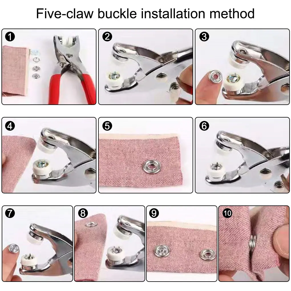 

200 шт., металлические кнопки для шитья, с инструментами