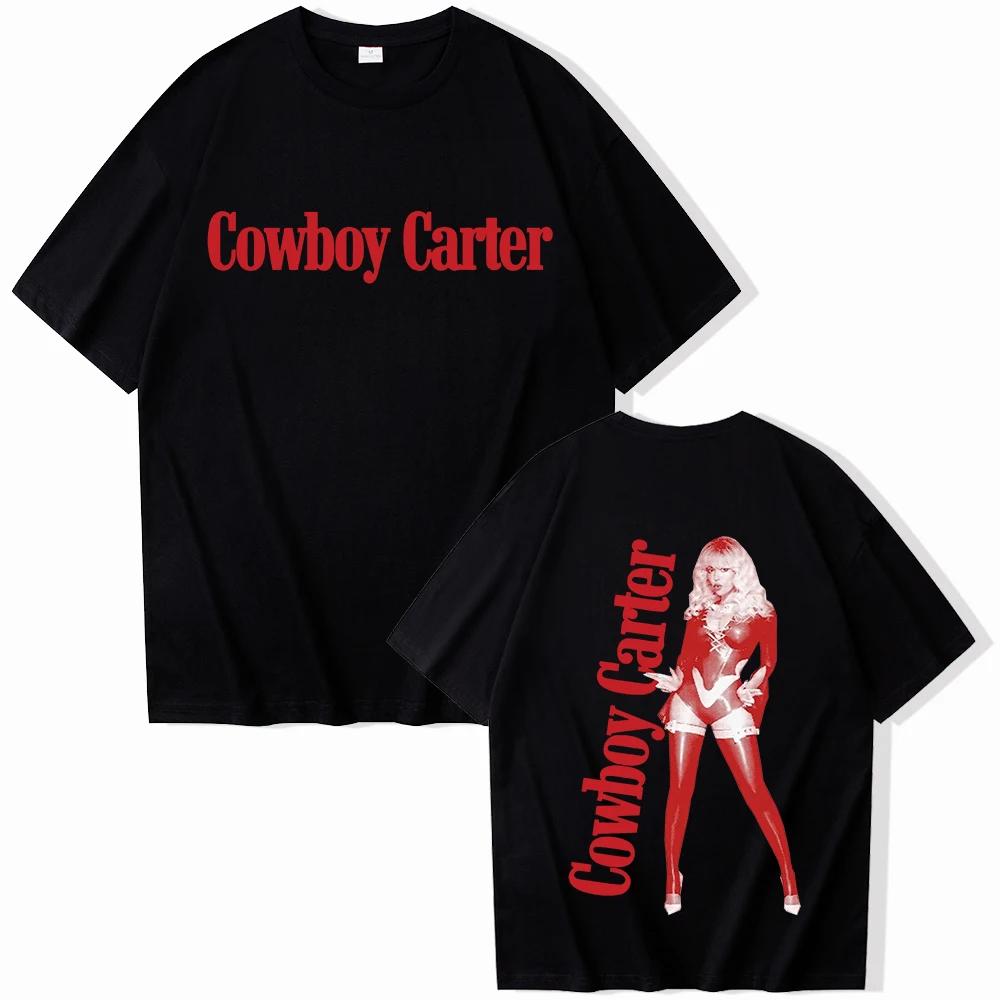 Футболка Beyonce Cowboy Carter 2025 для мужчин и женщин в стиле Харадзюку с круглым вырезом