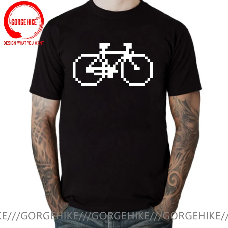 

Pixel Bike Bicycle Cycle T Shirt Men Retro MTB Biker T-Shirt Cycling Cyclist Top Tee Shirt Camisa Mountain Biking Brand Clothing