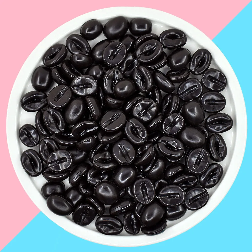 

50g Resin Black Kawaii Coffee Beans Embellishments Flatback DIY Accessories Planar Scrapbooking Crafts Mini Figurine Miniature