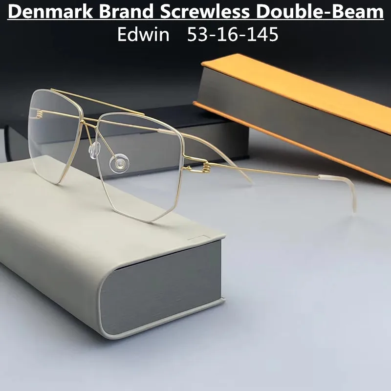 Оправа для очков Edwin титановая мужчин и женщин брендовые Двойные квадратные