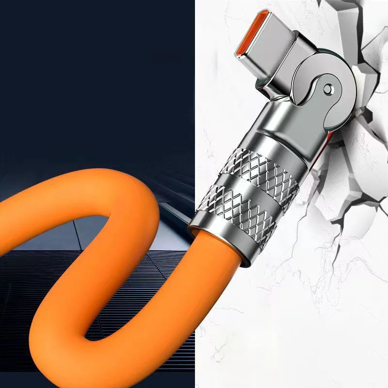 Szybki kabel USB typu C o mocy 120 W z kolankiem obrotowym 180 stopni 6A Super szybkie ładowanie Kabel do transmisji danych Akcesoria mobilne
