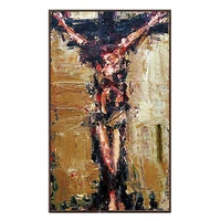 hand painted oil painting christian wall art canvas art jesus on the cross mural picture for living room decor