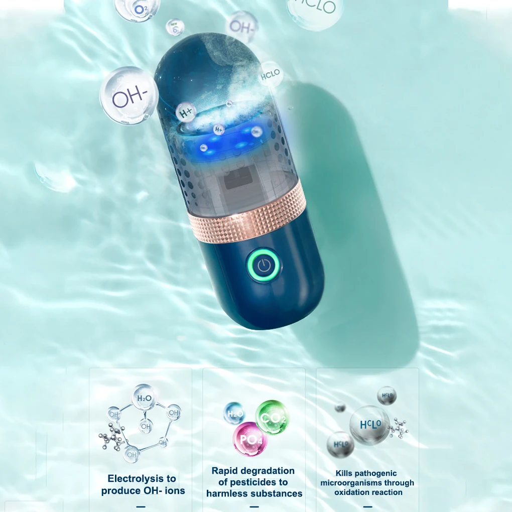 

Capsule Shape Fruit Vegetable Washing Machine Protable Wireless Dishwasher Fruit Food Purifier Vegetables Disinfector Cleaner
