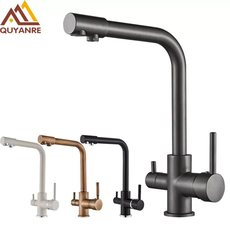 

Black Grey Waterfilter Tap Kitchen Faucets Mixer Drinking Water Filter Kitchen Faucet Sink Tap Hot Cold Water Tap For Kitchen