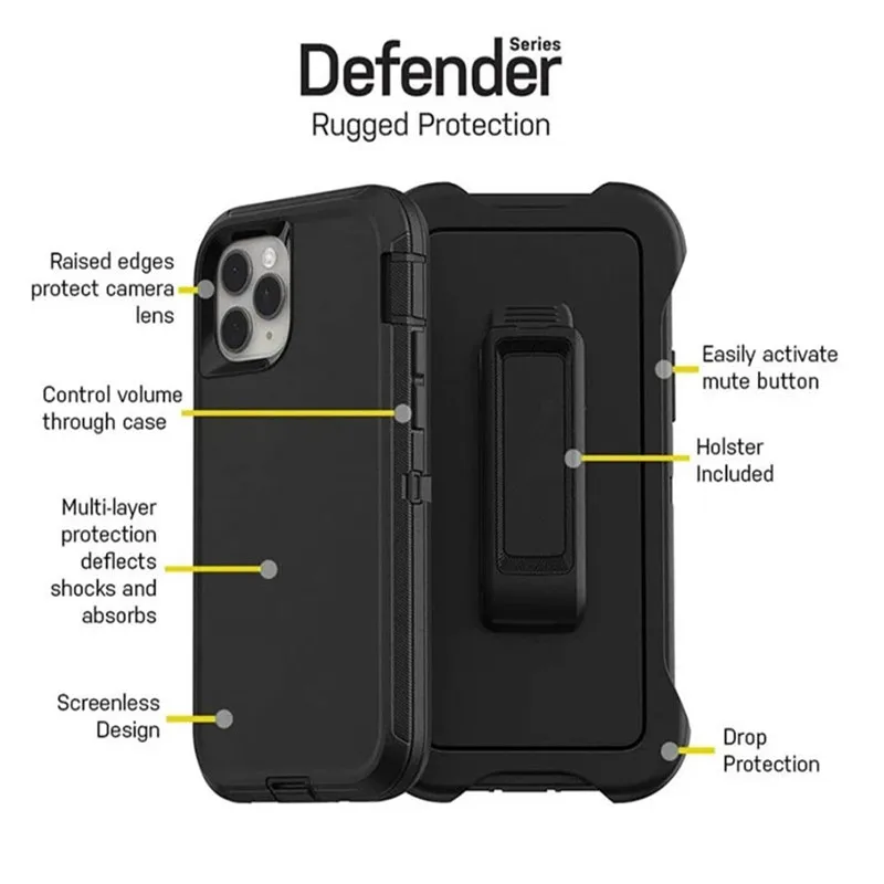 With Clip For Otter Mechanical Type Defender Series Box For iPhone11 Case For iPhone 12 13 Pro Max 14 Pro Max Case With Package