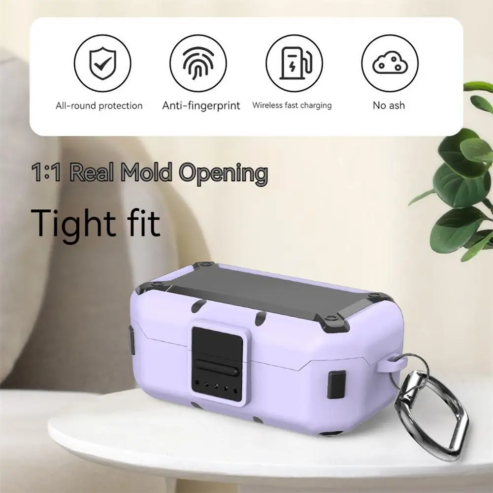 

Защитный чехол для наушников с карабином, пыленепроницаемый ударопрочный силиконовый чехол, совместимый с наушниками