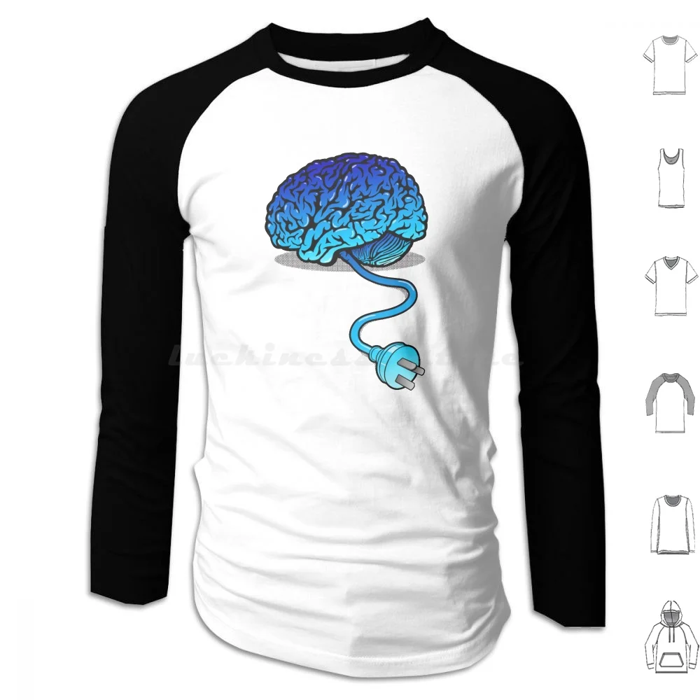 

Your Brain Without Coffee-Blue Hoodies Long Sleeve Funny Brain Brains Cord Electricity Plug Vector Revolution