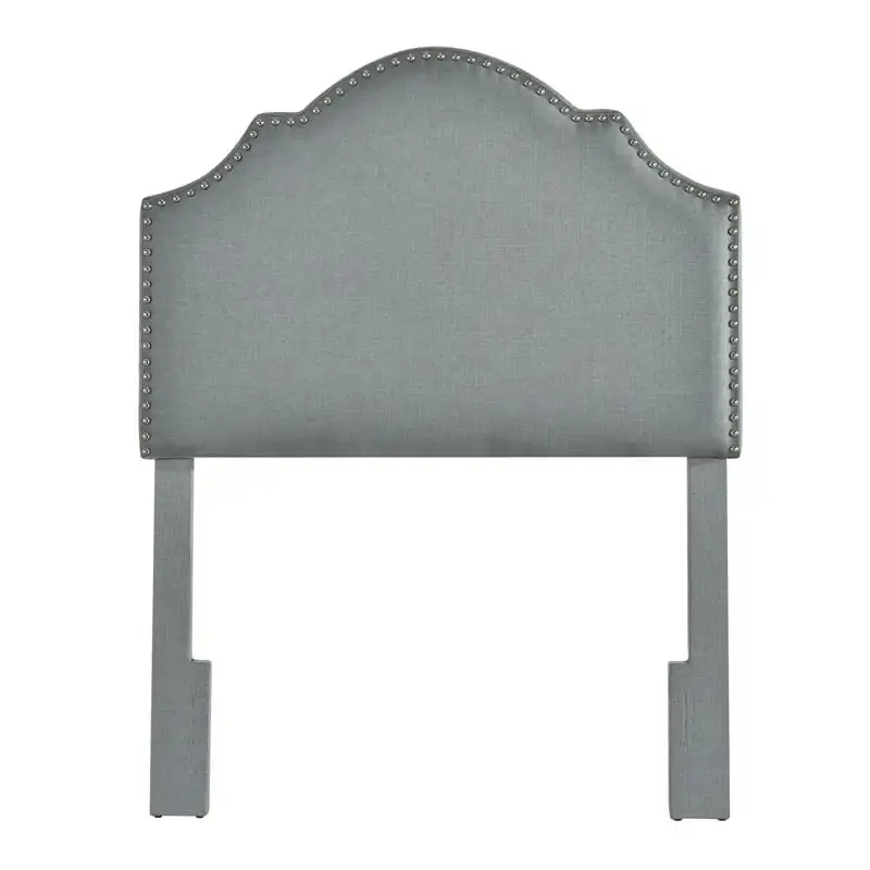 

Nail Trim, Shaped Upholstered Headboard in Charcoal Gray
