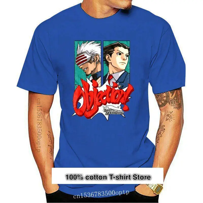 

Camiseta con estampado de New Ace Attorney, camisa blanca con motivos de Phoenix, write Objection