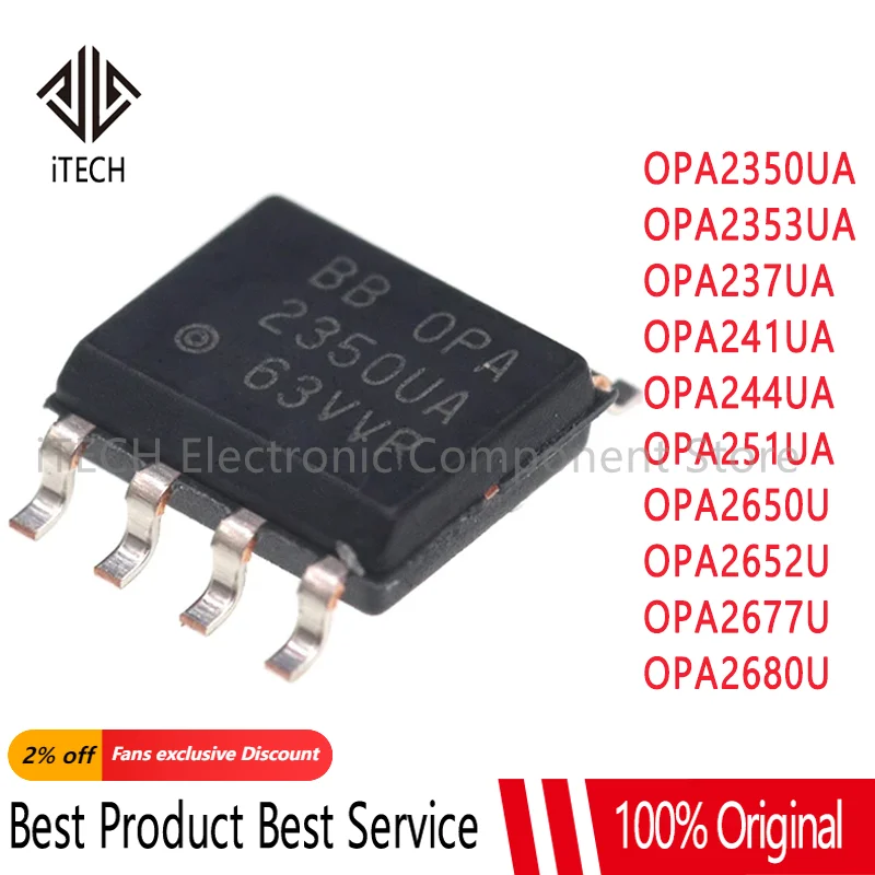 OPA2350UA OPA2353UA OPA237UA OPA241UA OPA244UA OPA251UA OPA2650U OPA2652U OPA2677U OPA2680U SOP8, в наличии интегральные схемы, 5 шт.