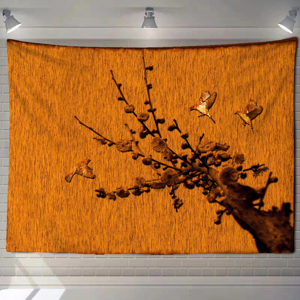 

Mural plant flower and bird tapestry wall hanging plant celestial body flower tapestry Hippie background wall home decoration wa