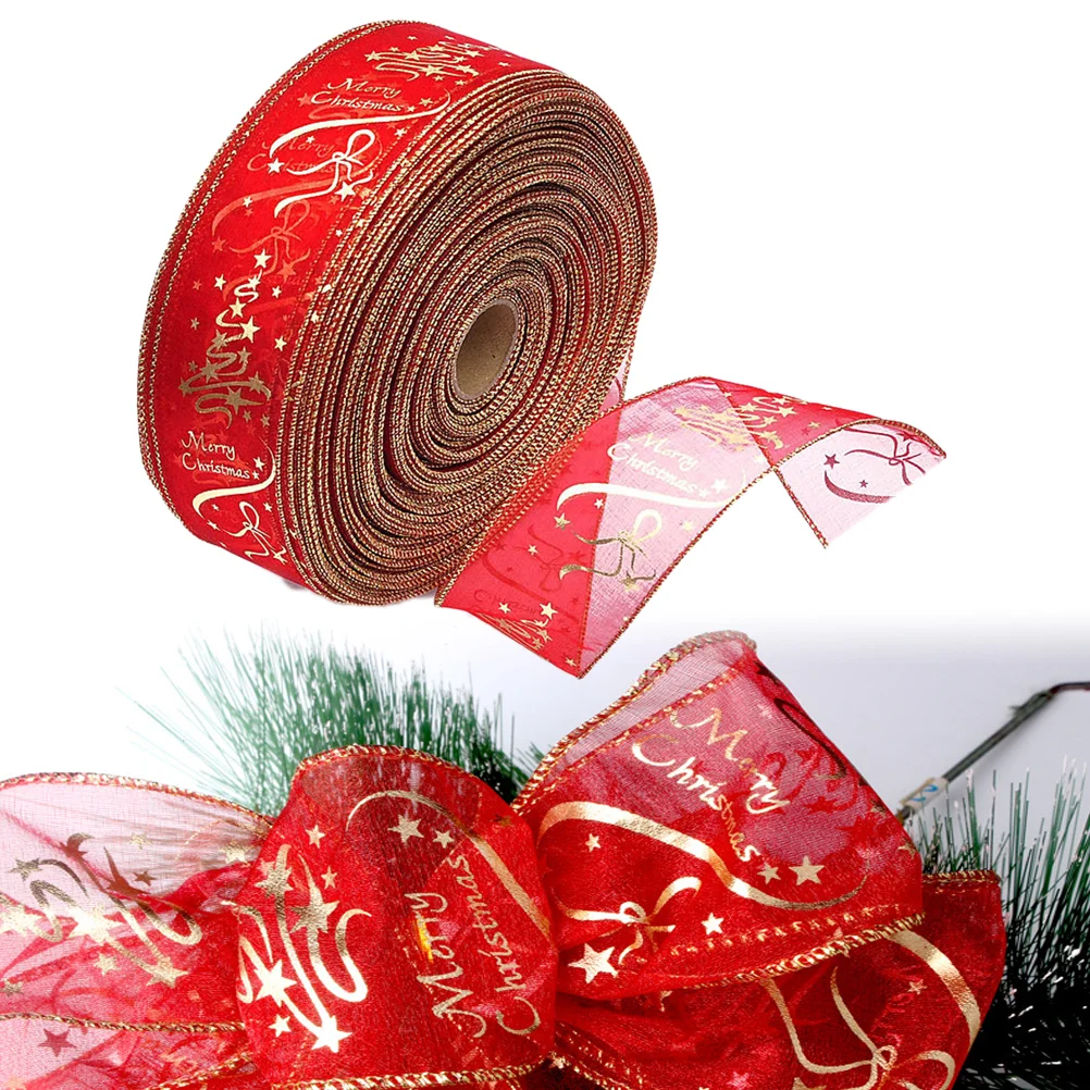 

Christmas Ribbon Glitter Merry Christmas Swirl Ribbon Band Holiday Floral Craft Ribbon Decoration for Home Shop 200x6. 3cm