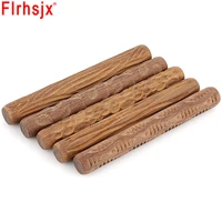 1pc natural wooden clay texture rolling emboss plaid hand rollers brown polymer clay ceramic pattern pottery tools