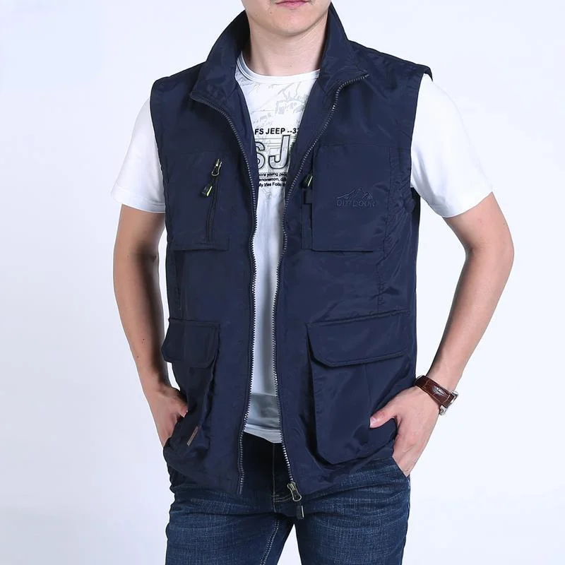 

Жилет Мужской без рукавов, рабочая куртка без рукавов, летняя безрукавка, одежда для мотоциклистов и охоты, Лучший мужской костюм, бесплатная доставка