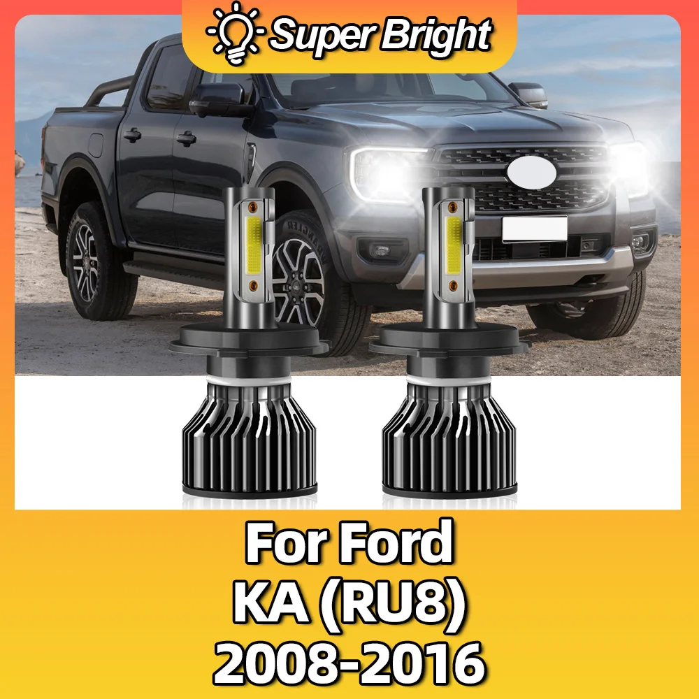 Автомобильная лампа H4 автомобильные фары лампы 200 Вт 20000LM 6000K COB 12 В для Ford KA (RU8) 2008