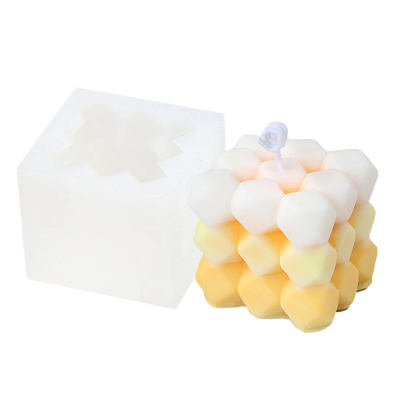 

Cube Mold Silicone Geometric Art Bubble Candle Mold Soap Mold Cake Decorating Tool For Pastry Mousse Jelly Cheesecake Dessert