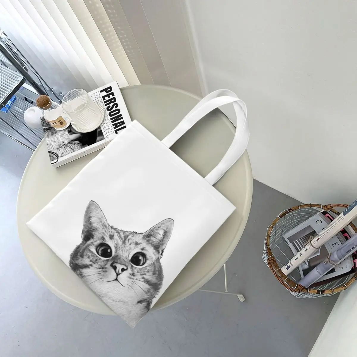 Трусливый Кот Холщовая Сумка-тоут забавные сумки через плечо с котятами для