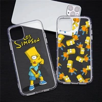 funny simpsons family phone case for iphone 13 12 11 pro max mini xs 8 7 plus x se 2020 xr transparent soft cover