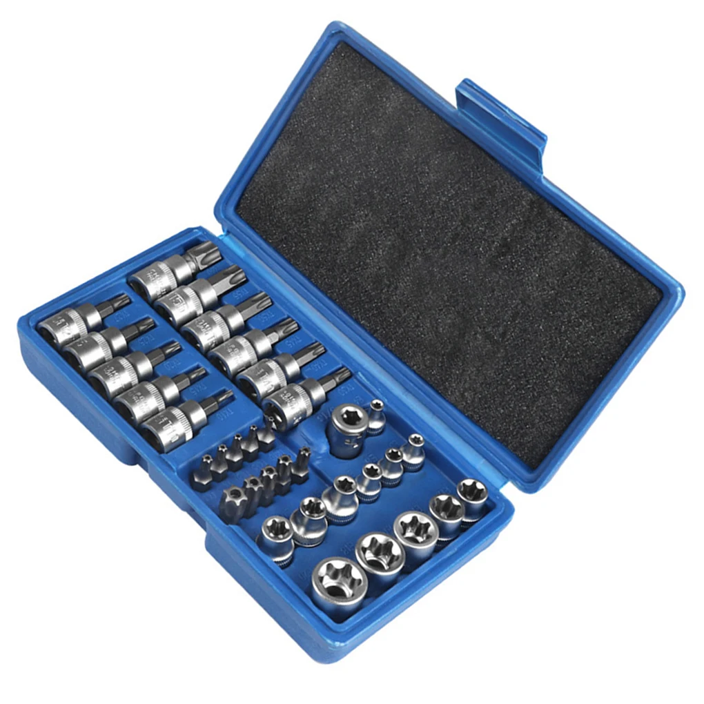 

34 Pieces Screwdriver Sockets Set Home Nutdriver Heads Screwdriver Sleeves