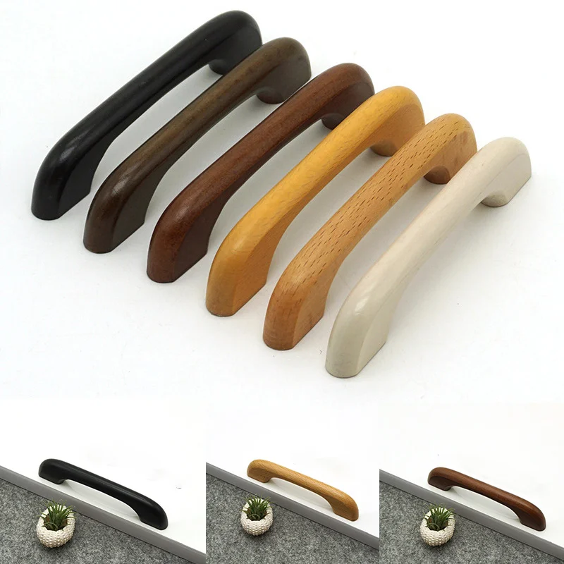 

1pcs Fashion Wooden Handle Durable Cabinet Door Knob Drawer Handle Solid Wood Furniture Kitchen Hardware Accessories