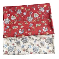 160x50cm new pastoral red pattern leaves cotton twill sewing fabric making bedding clothing lining cloth