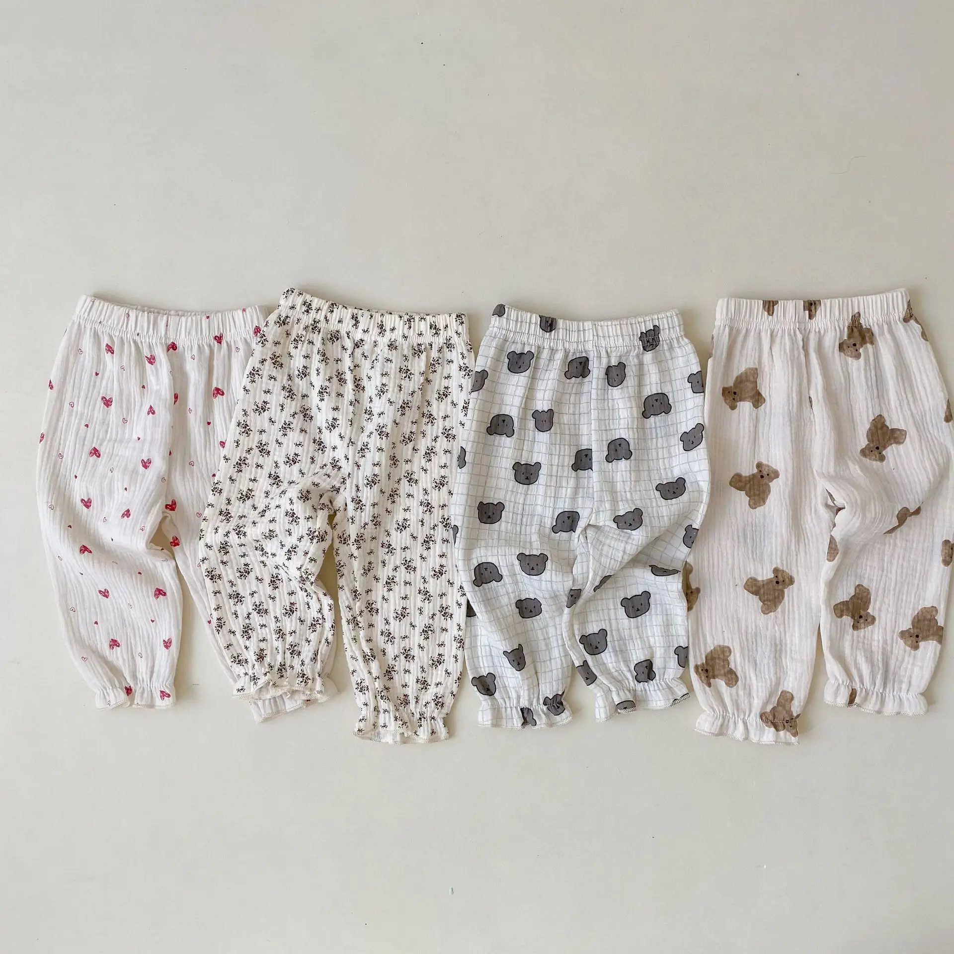 

Новинка лета 2022, детские свободные брюки для детей, повседневные штаны для мальчиков и девочек, детские хлопковые брюки с рисунком медведя и...