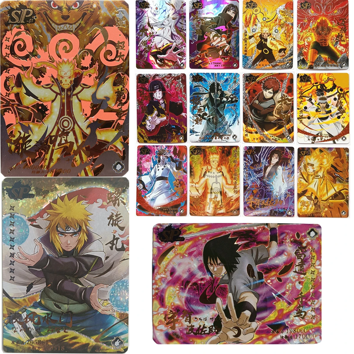 

full set Naruto SP Game Collection Cards Uzumaki Naruto Ootutuki Kaguya Uchiha Itachi Jiraiya anime figure laser card gift Toy