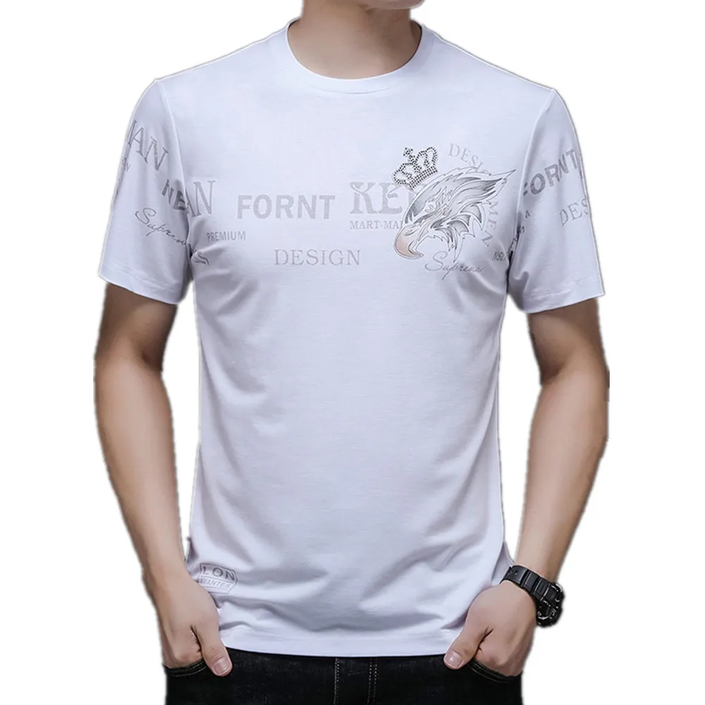

New Round Neck Short Sleeve T-Shirt Men's Fashion Printed Top