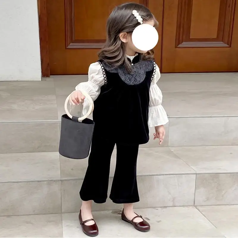 

2022 Kids Sets Vest Boot Cut Sleeveless Pullover Solid Comfortable Soft Simple Casual Fashion Normal Autumn Children Girls