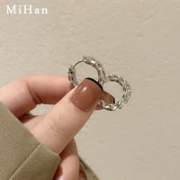 mihan fashion jewelry irregular hoop earrings simply design hot selling gold color silver plated for women party gifts wholesale