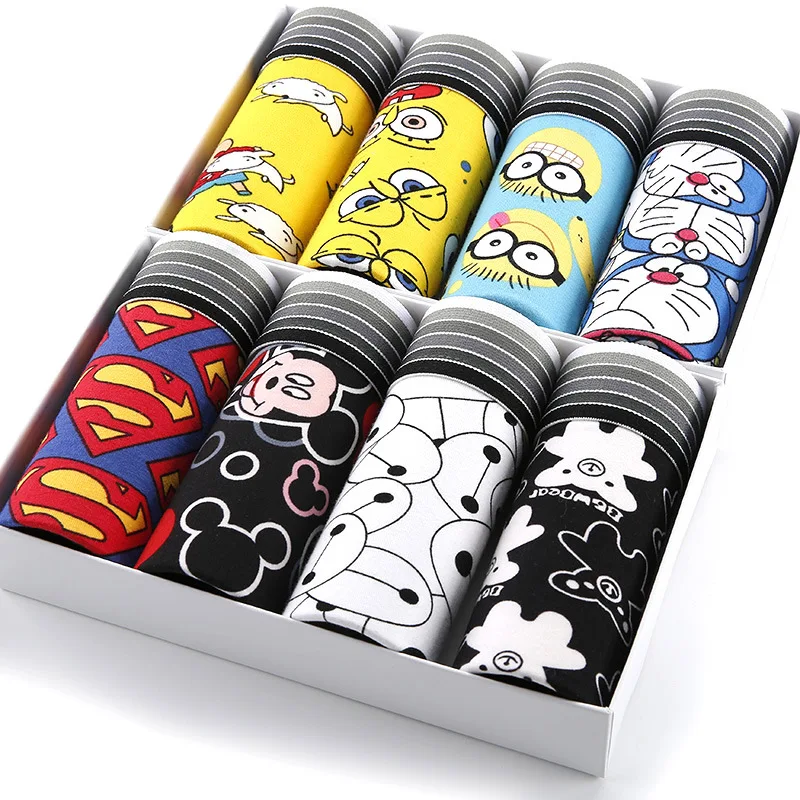 7pcs/set Boxers Underwear Men Cartoon Breathable Male Panties Men's Underwear Boxers Comfortable Plus Size BoxerShorts