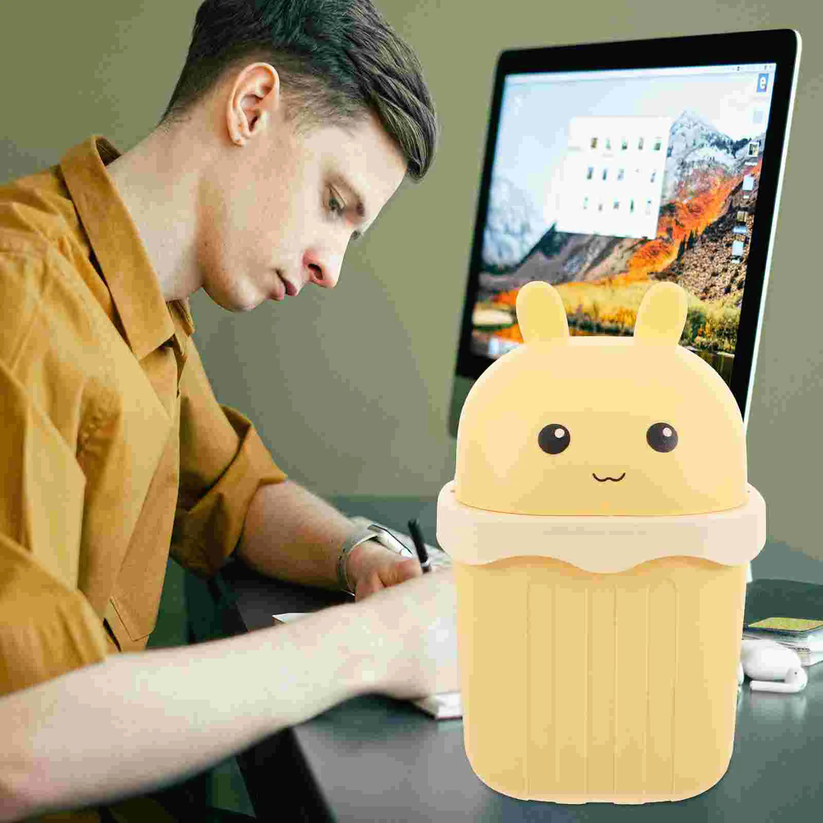 

Plastic Trash Cans With Lids Desk Trash Can Cans Lids Coffee Table Desktop Small Waste Basket Plastic Countertop Mini