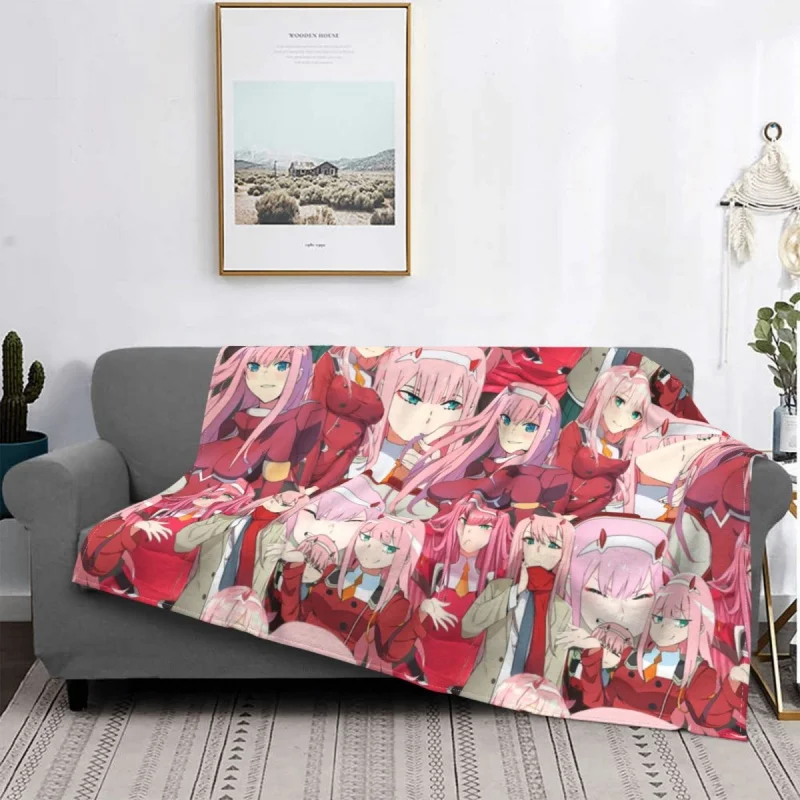 

Одеяло с принтом Zero Two Tribute, толстое одеяло, удобное одеяло для постельного белья, домашнее одеяло для офиса