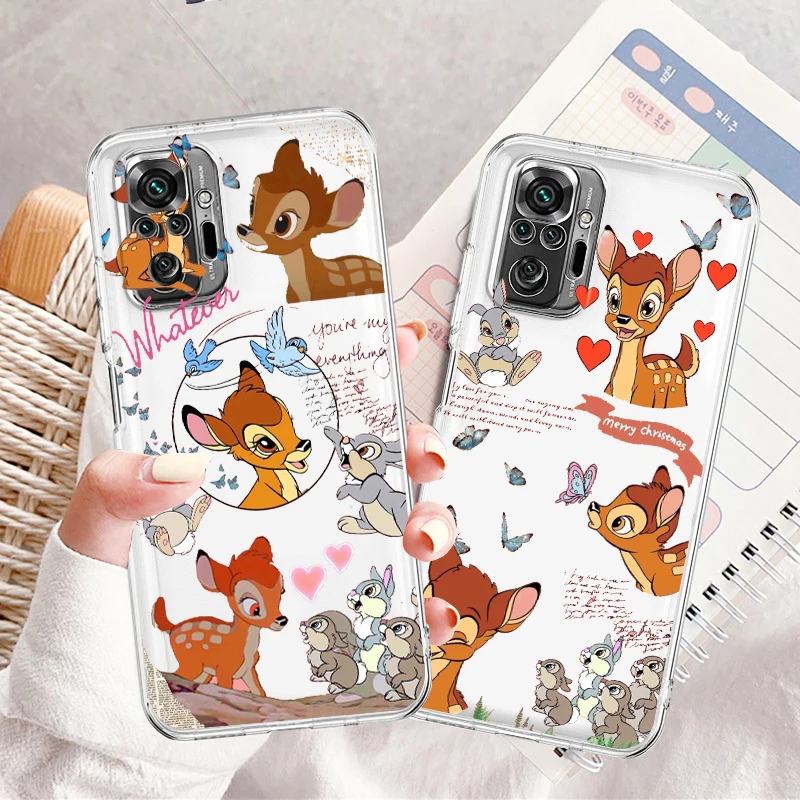 

Disney pretty Bambi Art For Xiaomi Redmi Note 11E 11S 11 11T 10 10S 9 9T 9S 8T Pro Plus 5G 7 5 Transparent Phone Case