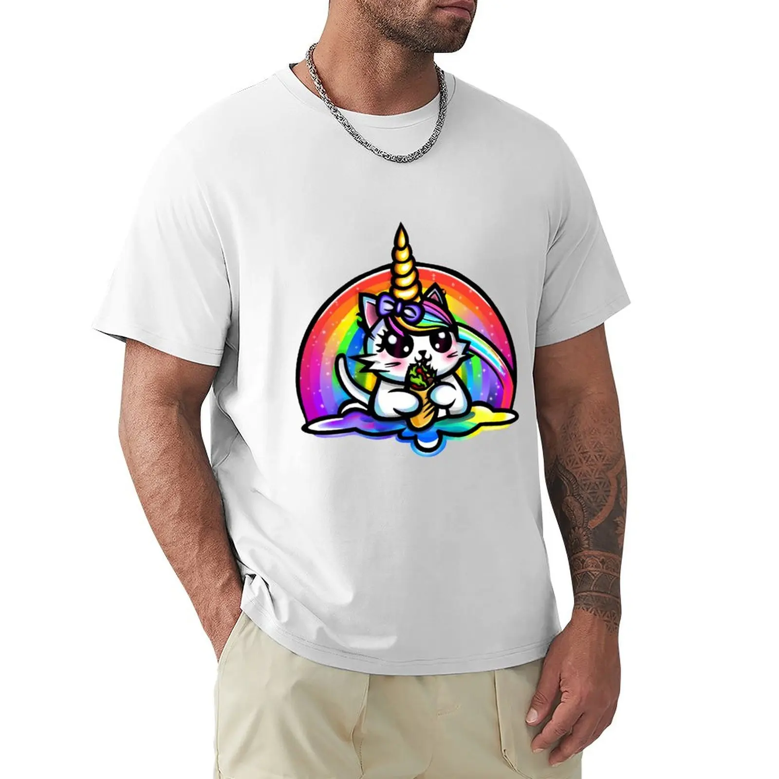 Футболка Burrito Unikitty одежда в стиле аниме необходимая футболка футболки для мужчин