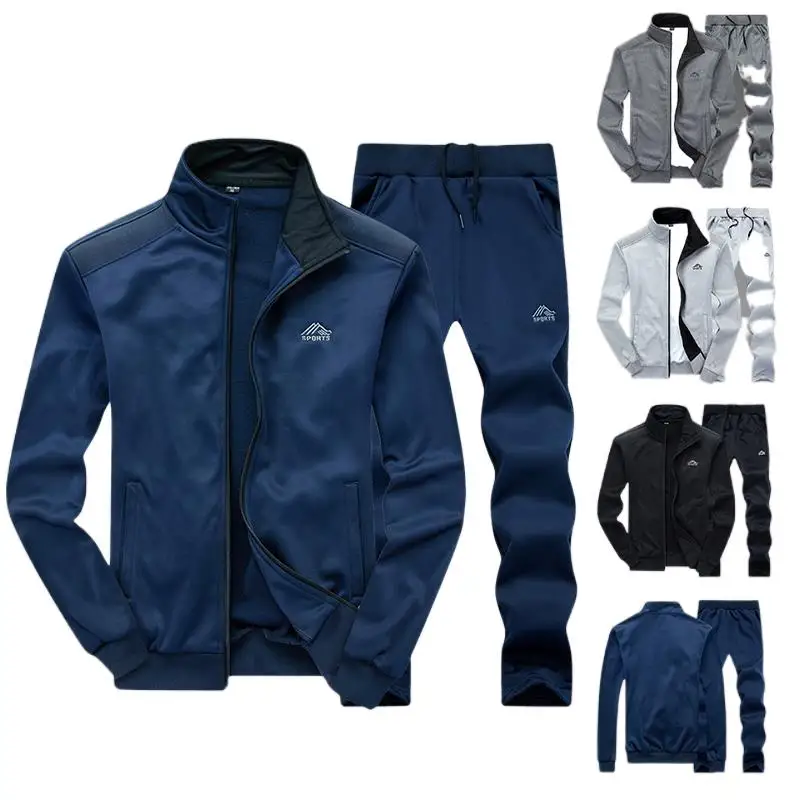 

Spring Men Tracksuits Solid Color Sportswear Autumn Men's Sets Jacket + Pants Casual Tracksuit Male Gyms Sweatshirt 2 Piece Set