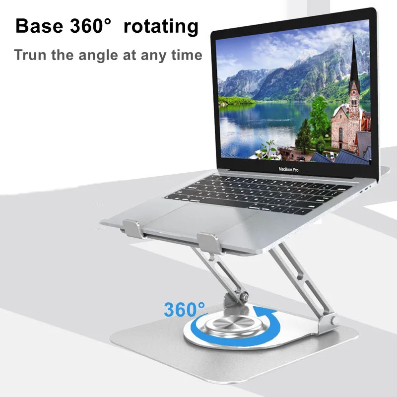 Подставка для ноутбука вращающаяся на 360 ° регулируемая по высоте алюминиевая